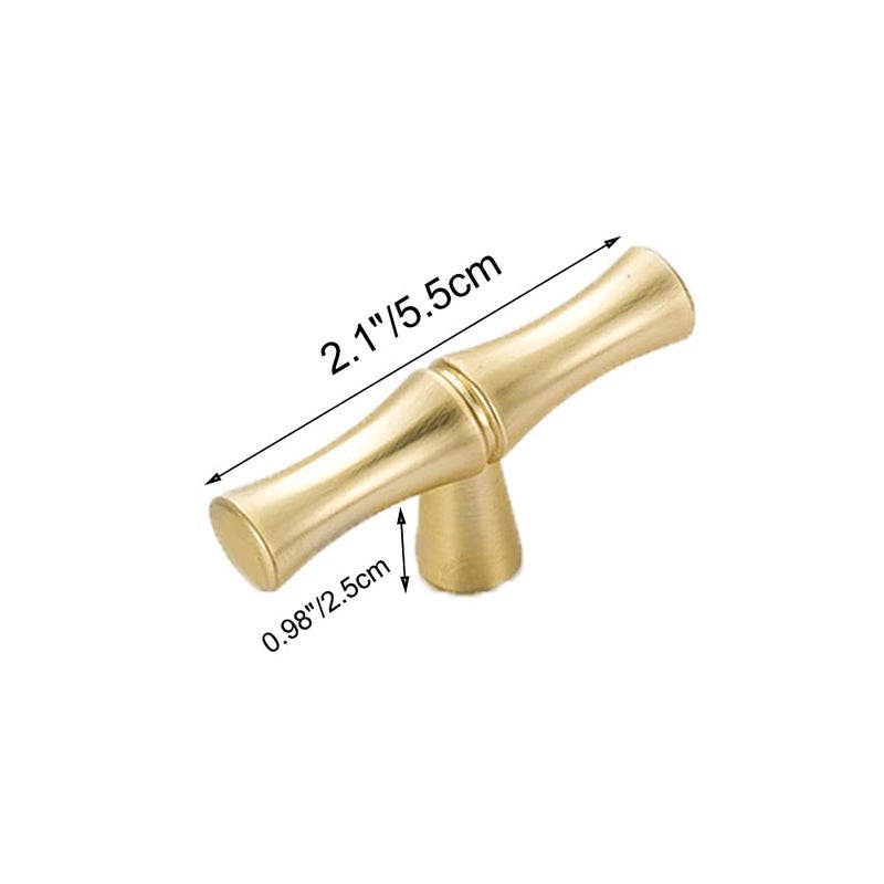 AchNau 10pcs Cabinet Knobs Single Hole Bamboo Shape Kitchen Cupboard Dresser Closet Drawer Door Handles Pulls Gold - Image 2